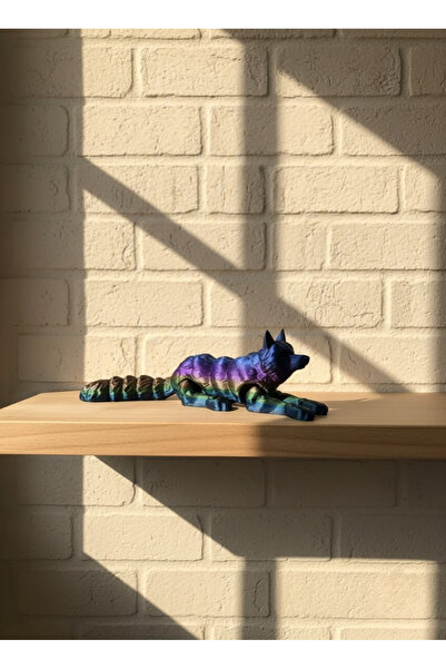 CT STONES Movable Wolf Rainbow Decorative Flexible Figure 10X24 cm