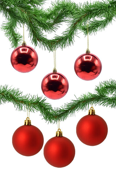 Waldern 5 εκατοστά 6 τεμάχια 3 γυαλιστερά 3 ματ Cici Ball Red