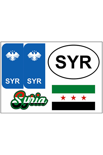 aprom Suriye 5’li Sticker Seti – Bayrak Plaka Paketi - Motorsiklet & Otomobil...