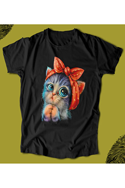 BUTSHIRT تي شيرت BU 'قطة صغيرة لطيفة مطبوع - قطة صغيرة لطيفة' تي شيرت للجنسين