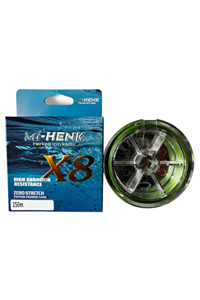 Mihenk Mi-Henk 8X 150m Yeşil İp - Örgü Misina 1.0 pe 0,165 mm 9,5 kg