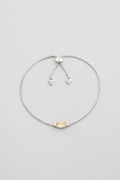 So CHIC... Moonlight 18 Ayar Beyaz Altın Kaplama 19 Cm Gümüş Su Yolu Bileklik