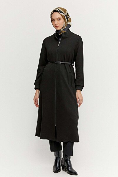 Setrms Kemerli Fermuarlı Uzun Kap