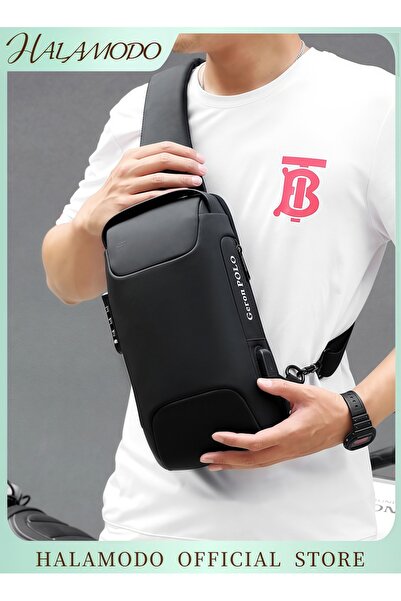 HALAMODO حقيبة صدر مضادة للسرقة حقيبة ظهر مقاومة للماء حقيبة كتف كروس بودي حق...