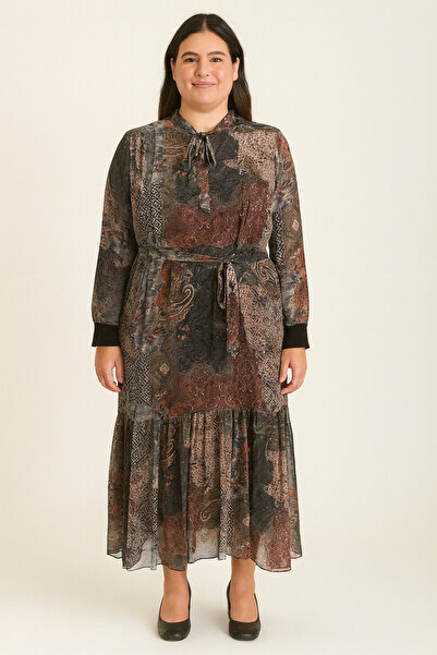 FUAT GÜRSEN Ethnic Pattern Plus Size Dress