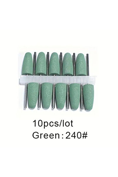 Choice1 10PCS green 10Pcs Silicone Nail Drill Bit Nail Buffer Rotary Burr Mil...