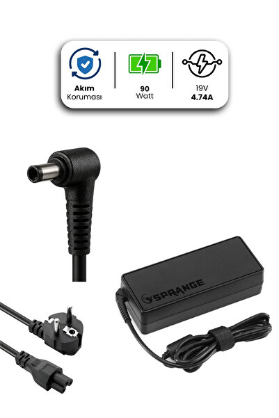 SPRANGE LG Laptop Notebook Adaptörü Şarj Aleti 19V 4.74A 90W İnce Uç 5.5x2.5m...
