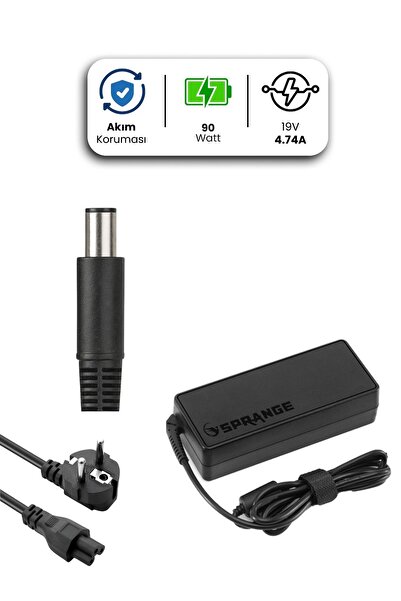 SPRANGE HP Laptop Notebook Adaptörü Şarj Aleti 19V 4.74A 90W Kalın Uç 7.4x5.0...