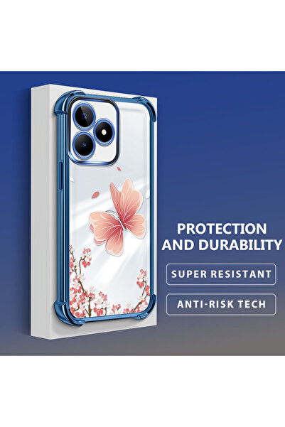 Hontinga حافظة هاتف شفافة من السيليكون الناعم المتوافقة مع هاتف Realme C51 بن...