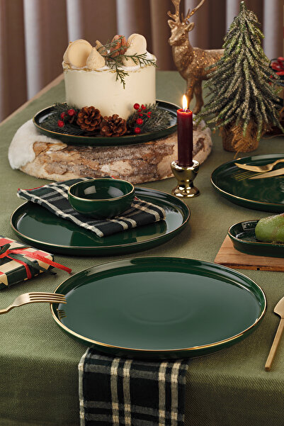 Kütahya Porselen Holyday 4 Parça 27 Cm Servis Tabağı Yeşil