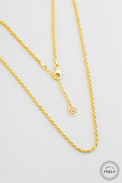 So CHIC... Milano 18 Ayar Sarı Altın Kaplama 43 Cm Gümüş İtalyan Kolye
