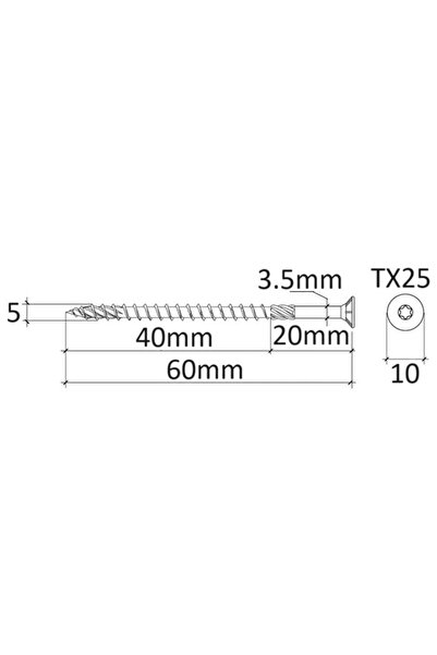 Mag-Krak Surub Dulgherie Cap Inecat 5x60 - 200buc/cutie
