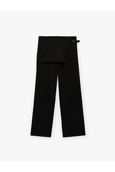 Koton High Waist Long Wide Leg Fabric Skirt Pants