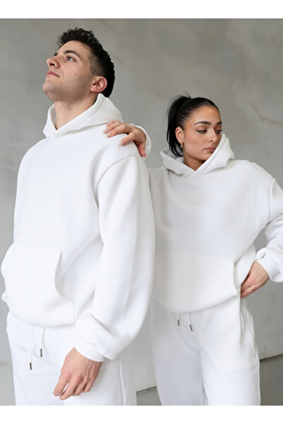 BayBayan طقم بدلة رياضية كبيرة الحجم للجنسين من مبطن بالصوف خيوط خاصة بالرياض...