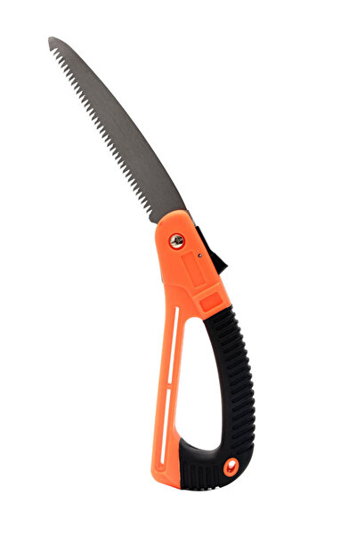 Lawazim منشار قابل للطي - شفرة فولاذية بثلاثة أسنان قابلة للقطع قفل أمان مقبض مطاطي لتقليم الخشب