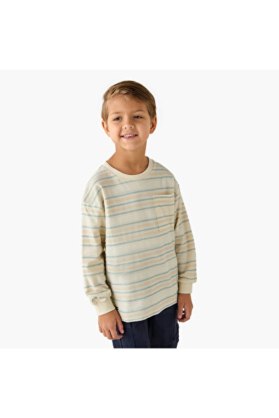 ELIGO Striped T-shirt with Long Sleeves and Chest Pocket