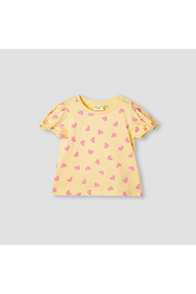 Juniors تيشيرت مطبوع عليه قلب برقبة دائرية