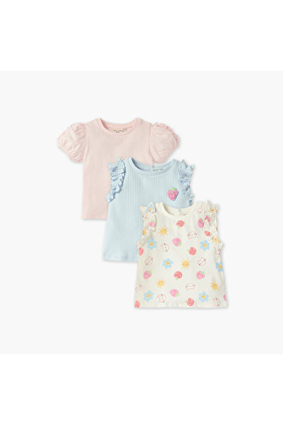 Juniors مجموعة متنوعة من القمصان ذات الياقة المستديرة - مجموعة من 3 قطع