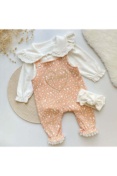 Momercy Angel Leopard Patterned Baby Girl Salopet