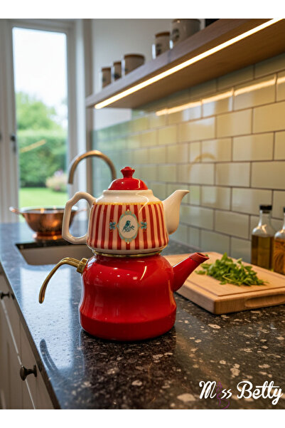 Miss Betty Bellisima Emaye Royal Porselen Demlikli Çaydanlık