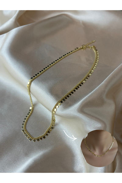 MonCherietr ANGLE Altın Kaplama Pullu Gold Kolye