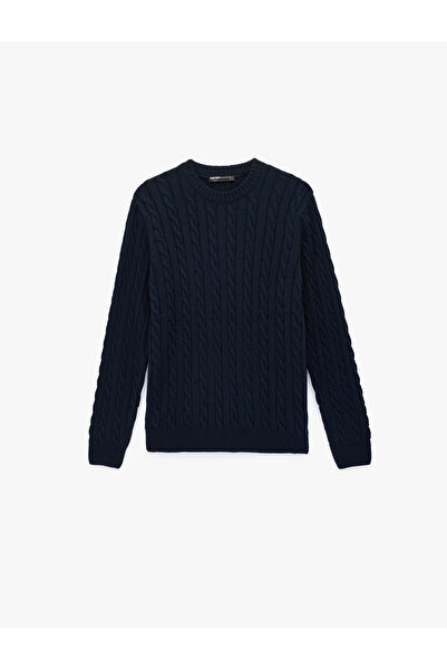 Koton Long Sleeve Crew Neck Hair Knit Textured Knitwear Sweater