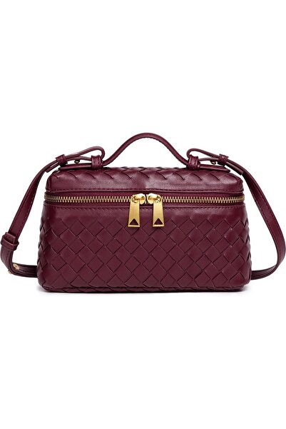 Jeehan Woven Top-Handle Crossbody Bag L19 - Small PU Leather Purse