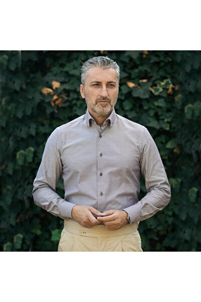 Merer Men's beige Oxford shirt Slim Fit