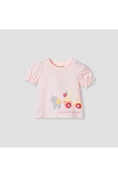 Juniors تي شيرت مطبوع بأكمام منفوشة