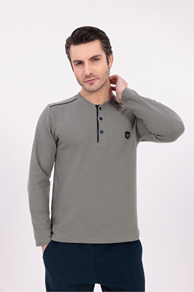 Lohussa Ανδρικό Σετ Πιτζάμες Χειμερινό Μακρυμάνικο Ανδρικό Σετ Πιτζάμες Πράσι...