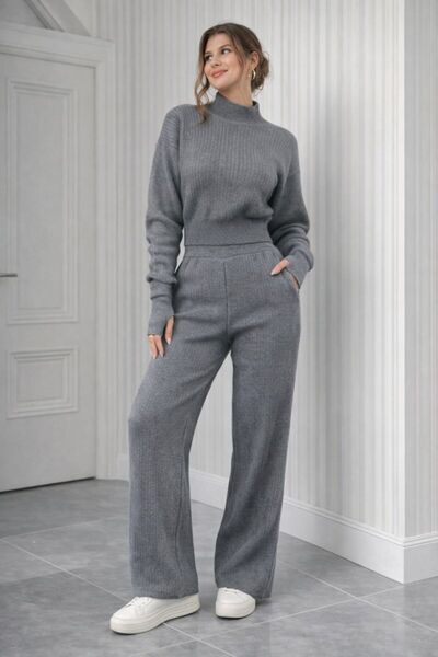 H&E LUXURY DESIGN Set crop pentru femei cu talie înaltă degete