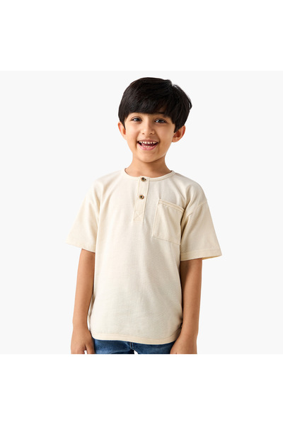 ELIGO Textured T-shirt with Short Sleeves