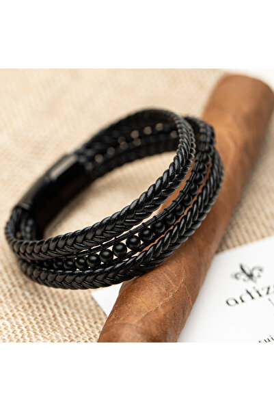 Artizan Suits Set bratari barbati piele ecologica neagra