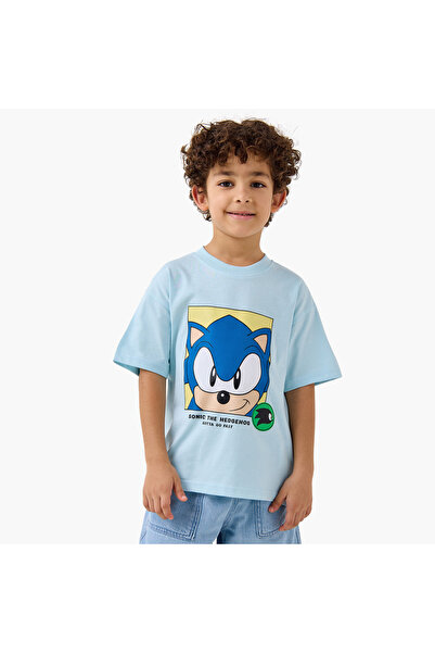 CPLG تي شيرت بطبعة سونيك القنفذ بأكمام قصيرة
