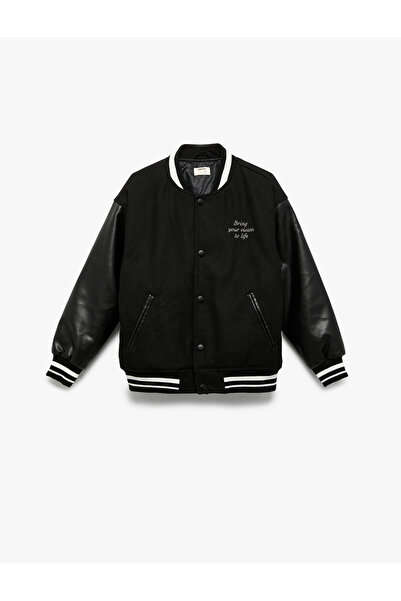 Koton Uzun Kollu Bisiklet Yaka Cep Detaylı Kolej Ceket