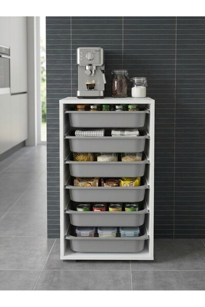 Pratico Bronz 6 Sepetli Çok Amaçlı Mutfak Dolabı Gri