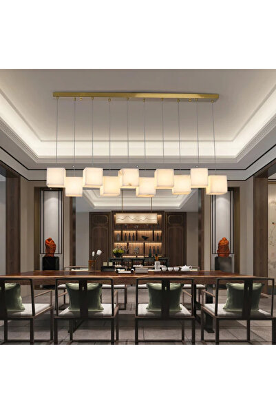 RONİSU AYDINLATMA Cubo Mermer Sarkıt Avize – Modern Küp Formlu, Altın Gövdeli...