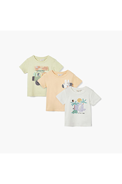 Juniors تي شيرت مطبوع بأكمام قصيرة - مجموعة من 3 قطع
