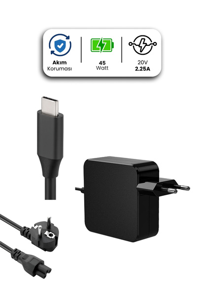 SPRANGE LENOVO Laptop Notebook Adaptörü Şarj Aleti 20V 2.25A 45W TYPE-C Uç Ye...