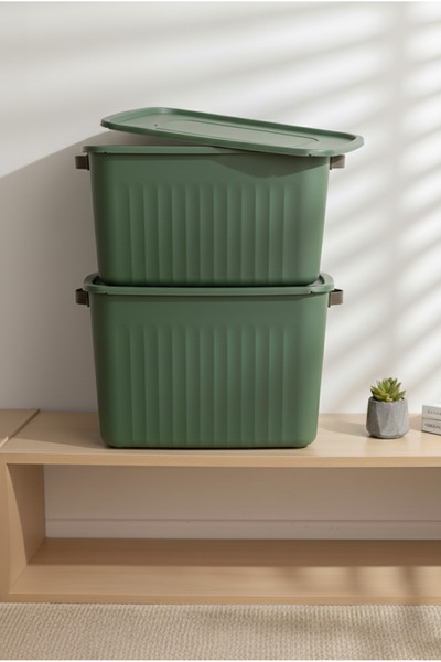 FH finehome Colors 2-Piece Multi-Purpose Storage Box 20 Lt Green