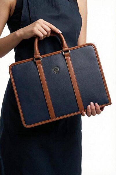 The Barber Shield 007 Bond Barber & Hairdresser Material Bag Quality Faux Leather Navy Blue