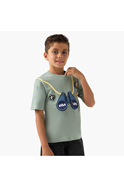 Juniors Printed T-shirt with Crew Neck