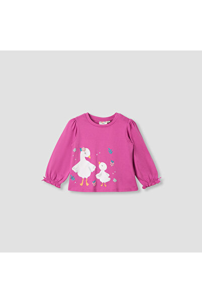 Juniors Printed T-shirt with Long Sleeves