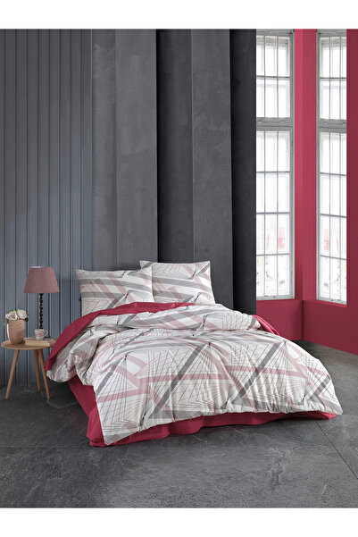 Bella Home Set de lenjerie de pat Crystal Double Ranforce - 4 piese - bumbac 100% - Original Luxury Box Prism Pem