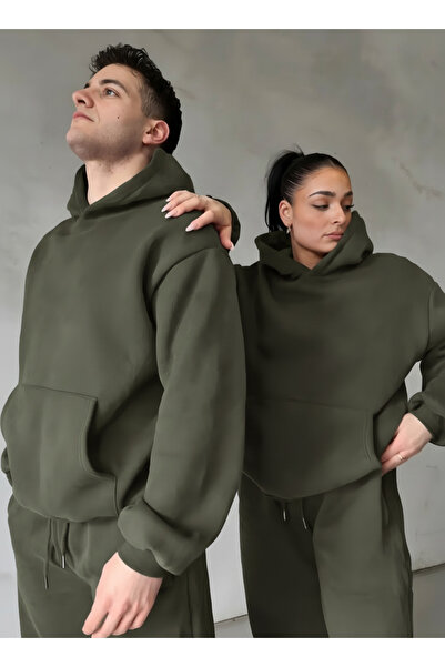 BayBayan Unisex 3 Yarn Sha Fleece-Lined Oversize Tracksuit Special for the If...