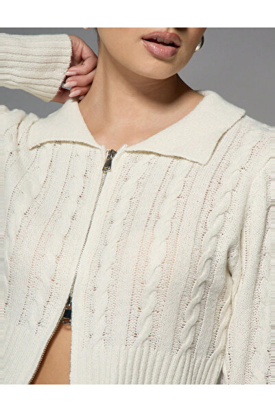 Sheya Pulover cu fermoar Shein Missguided, bej