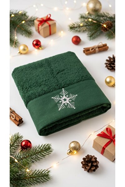 Minteks Prosop de Crăciun brodat cu fulgi de zăpadă 50x60cm
