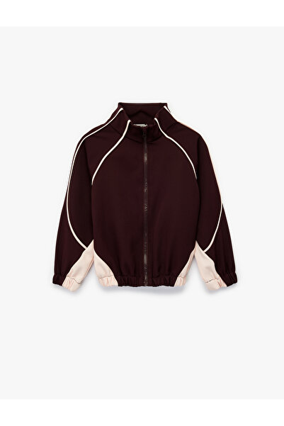 Koton Jachetă cu mânecă lungă, cu fermoar, cu guler înalt, color block