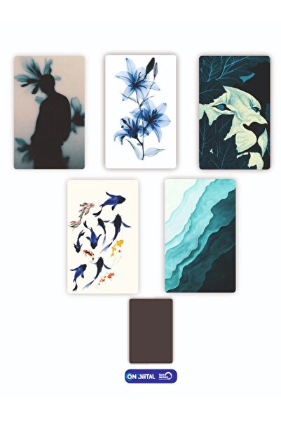 ON DİJİTAL BASKI MERKEZİ Balık Temalı 5 Adet Buzdolabı Magnet Seti