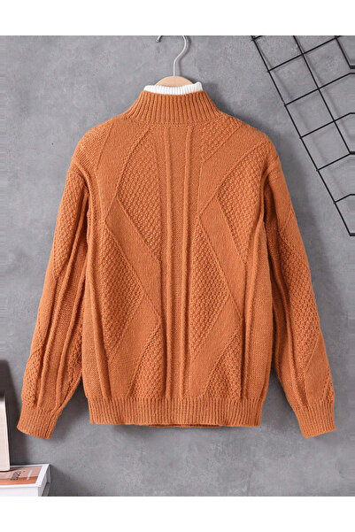 Sheya Shein zipper sweater, brown